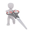 3D man with huge scissors