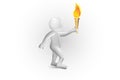 3d man with olympic games torch flames and fires vector image Royalty Free Stock Photo