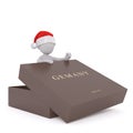 3d man with an open Gemany gift box for Christmas