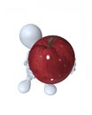 3d man ovvering an apple