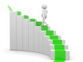 3d man - people climb the staircase - stair
