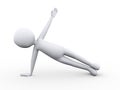 3d man in practicing yoga side plank pose position exercise