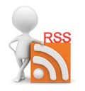 3d man presenting rss feed concept Royalty Free Stock Photo