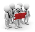 3d man reading book to collaborators Royalty Free Stock Photo