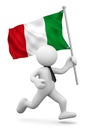 3d man running with Italian flag