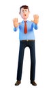 3d man scared. Office worker frightened Royalty Free Stock Photo