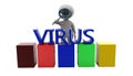 3d man searching virus concept Royalty Free Stock Photo
