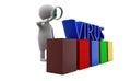 3d man searching virus concept Royalty Free Stock Photo