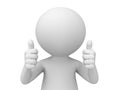 3d man showing two thumbs up Royalty Free Stock Photo