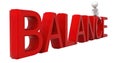 3d man sitting on balance text concept Royalty Free Stock Photo