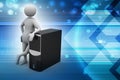 3d man standing near the data centre Royalty Free Stock Photo