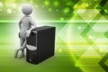 3d man standing near the data centre Royalty Free Stock Photo
