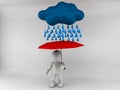 3D man standing with an umbrella Royalty Free Stock Photo