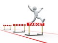 3d man target hurdles track jumping