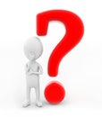 3d man thinking -presenting question mark concept Royalty Free Stock Photo