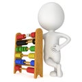 3d man with toy abacus Royalty Free Stock Photo