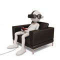 3d man with virtual reality headset