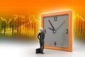 3d man watching the clock Royalty Free Stock Photo