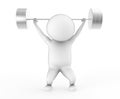 3d man weightlifting i Royalty Free Stock Photo