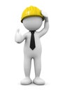 3d man with work safety helmet Royalty Free Stock Photo