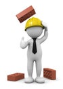 3d man with work safety helmet Royalty Free Stock Photo