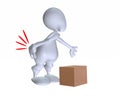3d man workplace back injury while lifting a heavy box