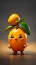 3D mango fruit cartoon character illustration ai generated