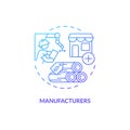 2D manufacturers gradient line icon concept