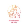 2D manufacturing defects gradient icon concept