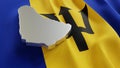 3d map and flag of Barbados