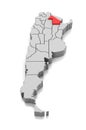 Map of Chaco Province, Argentina. Royalty Free Stock Photo