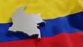 3d map and flag of Colombia