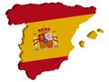 3D Map Flag Spain Vector illustration Eps 10 Royalty Free Stock Photo