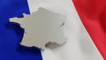 3d map and flag of France