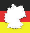 3D map of Germany on the national flag