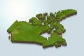 3D map green of canada on White background Royalty Free Stock Photo