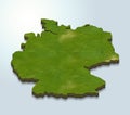 3D map green of gemany on White background Royalty Free Stock Photo