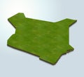 3D map green of Kenya on White background Royalty Free Stock Photo