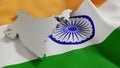 3d map and flag of India