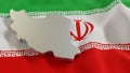 3d map and flag of Iran