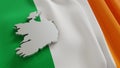 3d map and flag of Ireland