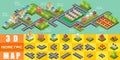Isometric block map construction elements set for game resource, Vector illustrator
