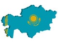 3D Map Kazakhstan Flag Vector illustration Eps 10 Royalty Free Stock Photo