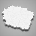 3d map of Kuyavia-Pomerania voivodeship is a province of Poland