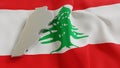 3d map and flag of Lebanon