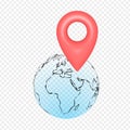 3D map location point marker of map Royalty Free Stock Photo