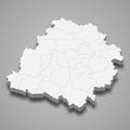 3d map of Lodz voivodeship is a province of Poland