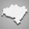3d map of Lower Silesia voivodeship is a province of Poland Royalty Free Stock Photo