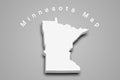 3d Map of Minnesota state, minn, mn Royalty Free Stock Photo