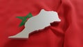 3d map and flag of Morocco